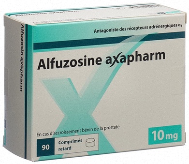 Boîte d'Alfuzosin générique et montre indiquant rapidité