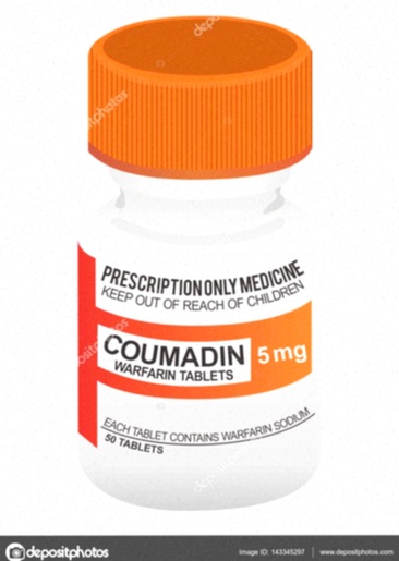 Comprimés de Coumadin et boîte de médicament