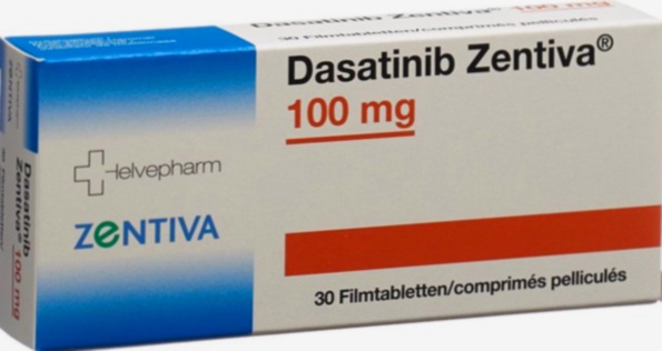 Commander Dasatinib - Illustration du comprimé Dasatinib et d’un flacon