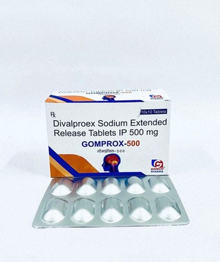Illustration Divalproex - pilules et boîte