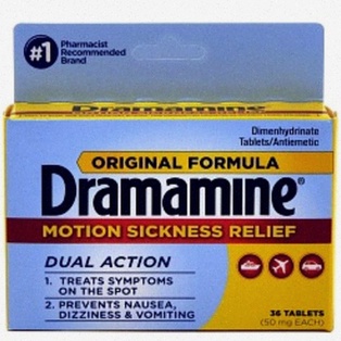 Commmande Dramamine et comprimés - illustration anti-nausée