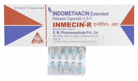 Indocin - Illustration de gélules et flacon