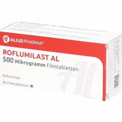 Illustration d’un flacon de comprimés de roflumilast